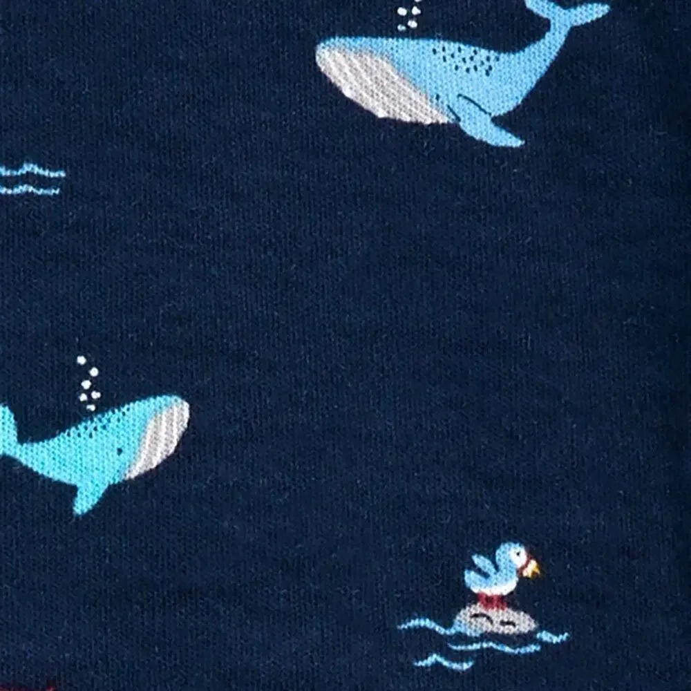 Ocean Print Sleep & Play Preemie Footed Snap Romper NWT Cotton